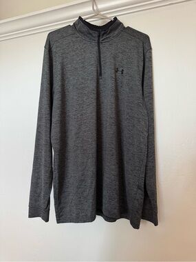 Golf Under Armour Men's Heathered Dark Gray 1/4 Zip Long Sleeve
